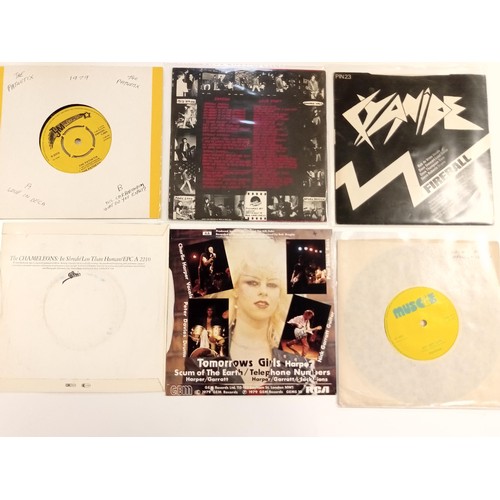 79 - 6 single punk 45 RPM records to include The Pathetix, The Lurkers, Hamilton, Tomorrow Girls, The Cha... 