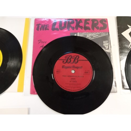 79 - 6 single punk 45 RPM records to include The Pathetix, The Lurkers, Hamilton, Tomorrow Girls, The Cha... 