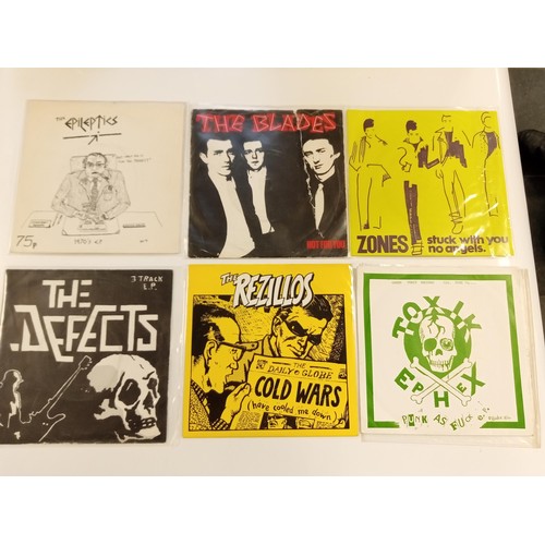 81 - 6 single punk 45 RPM records to include The Rezillos, The Defects, Zones, The Blades, The Epileptics... 