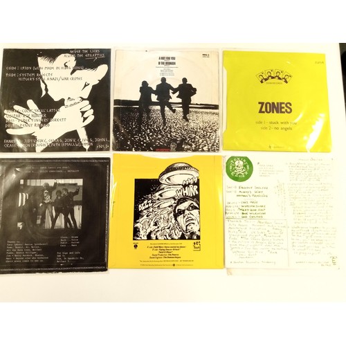 81 - 6 single punk 45 RPM records to include The Rezillos, The Defects, Zones, The Blades, The Epileptics... 