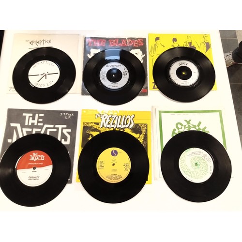 81 - 6 single punk 45 RPM records to include The Rezillos, The Defects, Zones, The Blades, The Epileptics... 