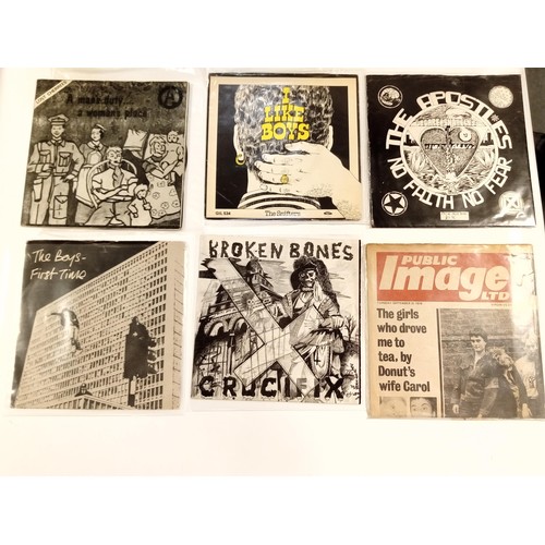 82 - 6 single punk 45 RPM records to include Public Image, Broken Bones, The Boys, The Apostles, The Snif... 