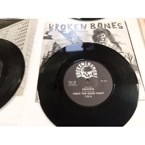 82 - 6 single punk 45 RPM records to include Public Image, Broken Bones, The Boys, The Apostles, The Snif... 