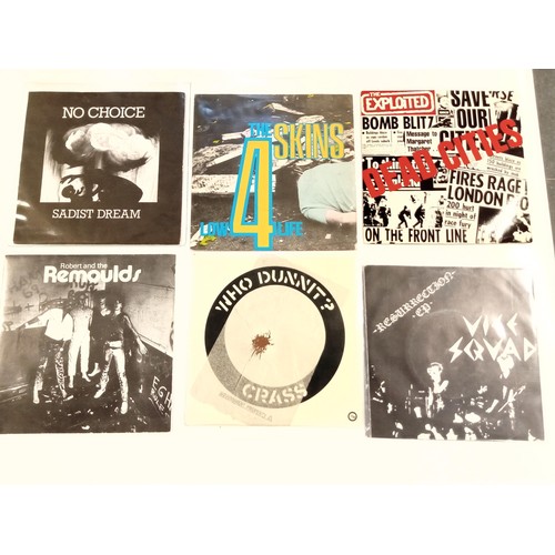 89 - 6 punk 45 RPM records to include Government Property, Robert & the Remoulds, The Exploited, The 4 Sk... 