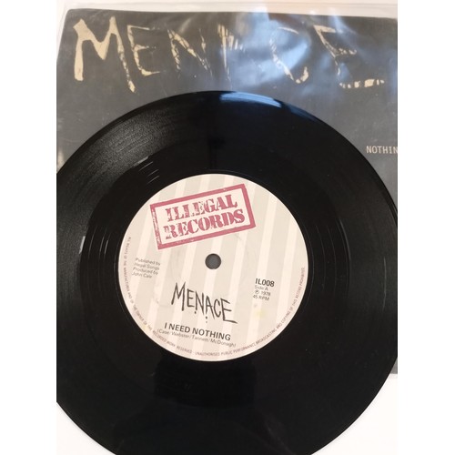 90 - 6 punk 45 RPM records to include Menace, The Radiators from Space, The Inca Babies, The Satellites, ... 