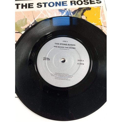 94 - 6 punk 45 RPM records to include The Stone Roses, Riot Squad, The Cure, Another Pretty Face, Krypton... 