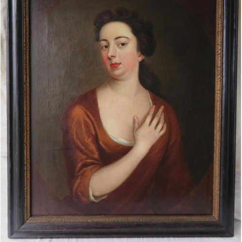 114 - Original 18th Century oil on canvas of a young lady possibly by or in the style/school of Sir Godfre... 