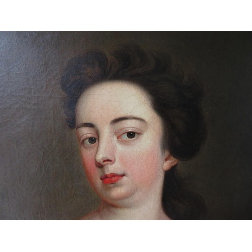 114 - Original 18th Century oil on canvas of a young lady possibly by or in the style/school of Sir Godfre... 