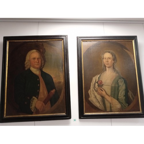 115 - A pair of Victorian oil paintings of Captain Colin Graham Neish & his wife both measure 100x80cm app... 