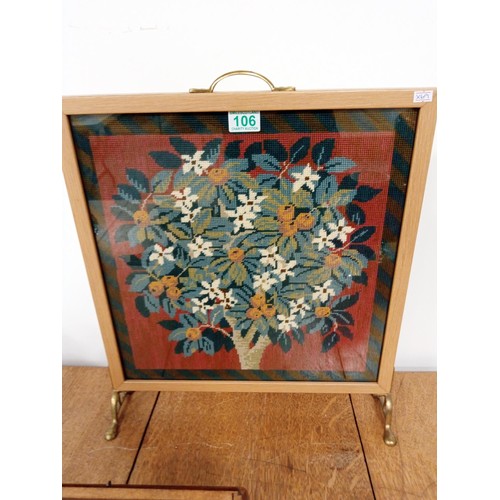 106 - Small tapestry fire screen