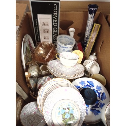 116 - 4x mixed boxes of China, Ornaments etc.