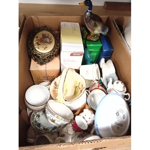 116 - 4x mixed boxes of China, Ornaments etc.