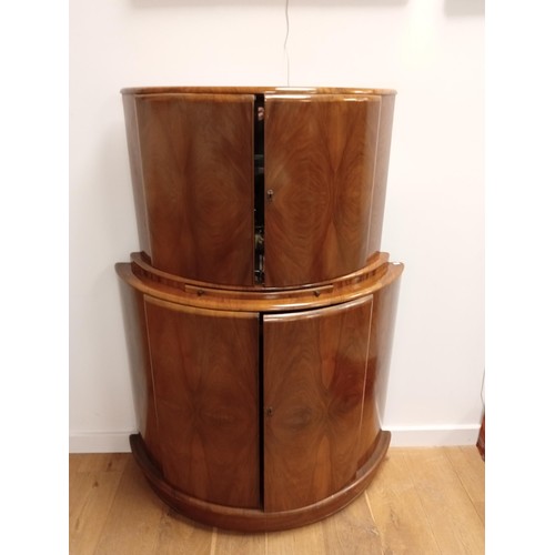 118 - Art Deco half-moon drinks cabinet