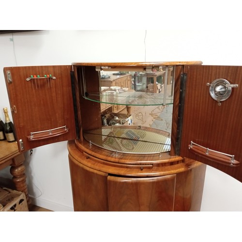 118 - Art Deco half-moon drinks cabinet