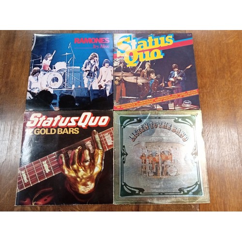 98 - 4 x LP records to include Ramones Its Alive, The Glitter Band, Status Quo 12 Gold Bars & Status Quo