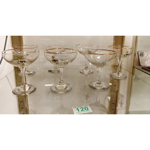 120 - 7 x Babycham glasses