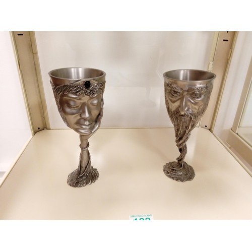 122 - 2 x Lord of the Rings Royal Selangor pewter goblets