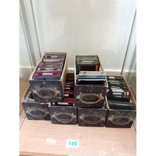 149 - A good selection of vintage historical glass slides