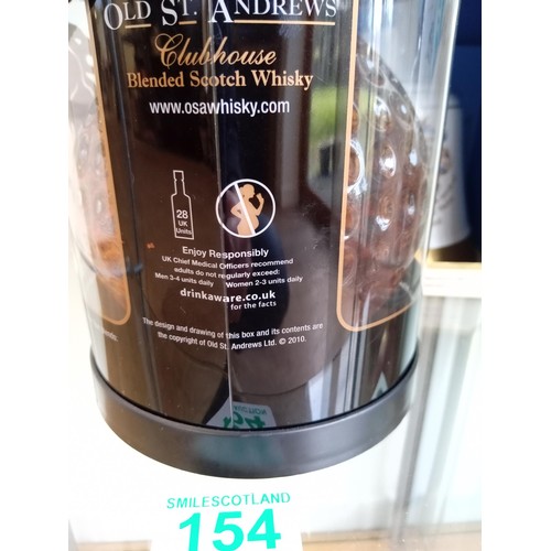 154 - Old St Andrews Clubhouse golf ball scotch whisky plus commemorative whisky bell