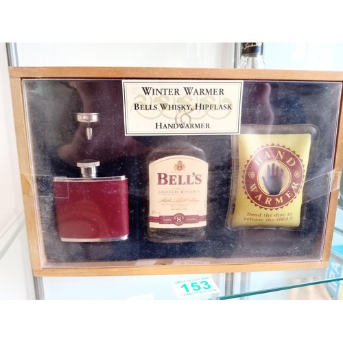 153 - Teachers Highland Cream 70cl whisky plus Bells winter hand warmer whisky set