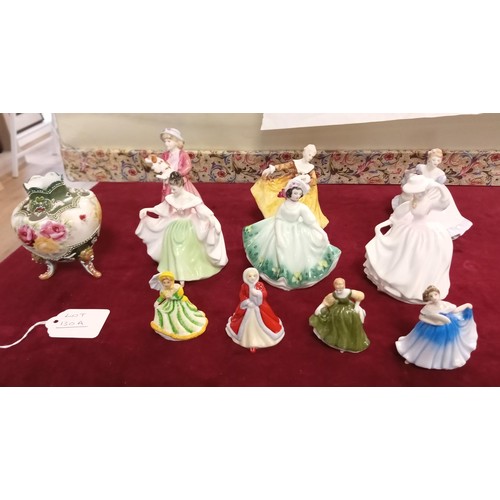 130A - A selection of mainly Royal Doulton miniature lady figurines