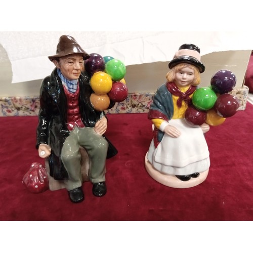 130G - Royal Doulton balloon girl HN2818 & Balloon man HN1954