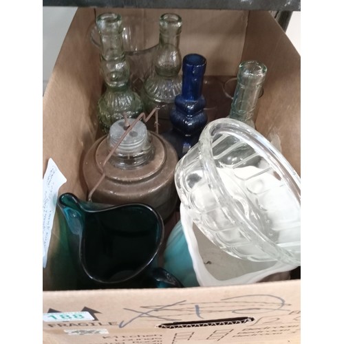 188 - 1x Box of mainly glassware