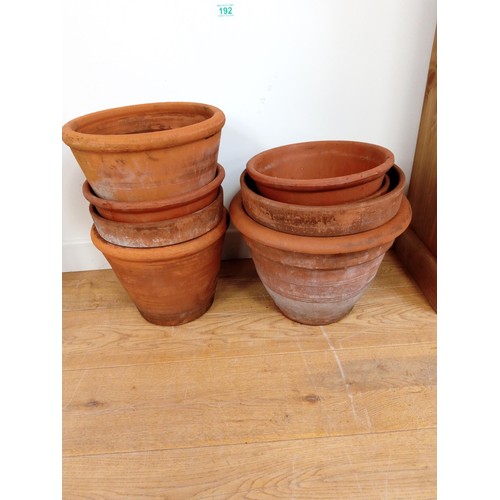 192 - Selection of large terracotta pots