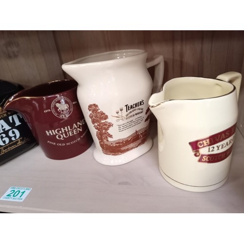 201 - 6 x Pub whisky jugs