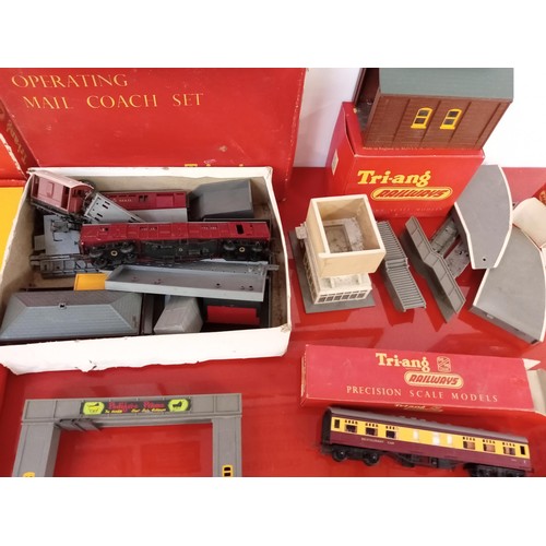 207 - Triang railway collection to include engines, carriages, buildings etc.