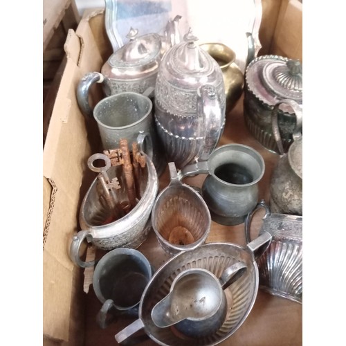 210 - Selection of white metal ware