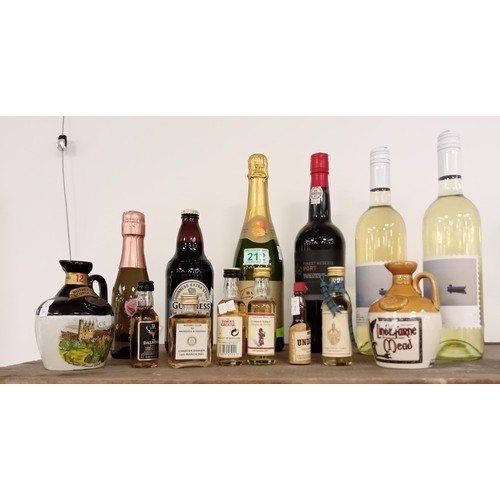 212 - Selection of miniature and large alcohol bottles see photos