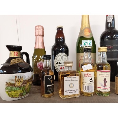 212 - Selection of miniature and large alcohol bottles see photos