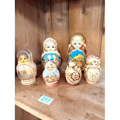 217 - 6 x Russian Dolls