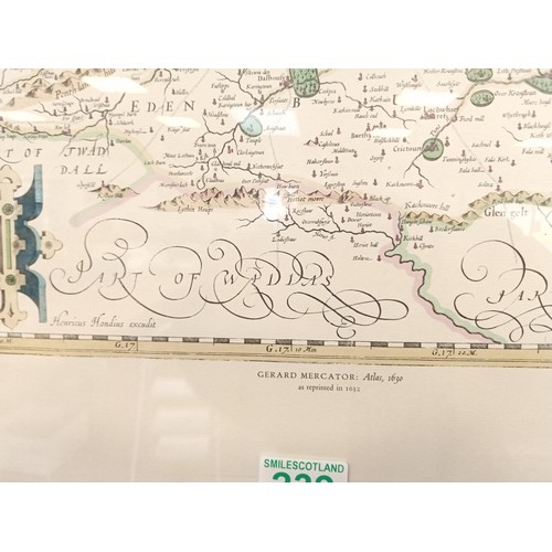 239 - Framed map Vintage Lothian Edinburgh