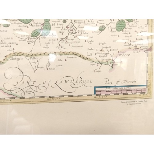 239 - Framed map Vintage Lothian Edinburgh