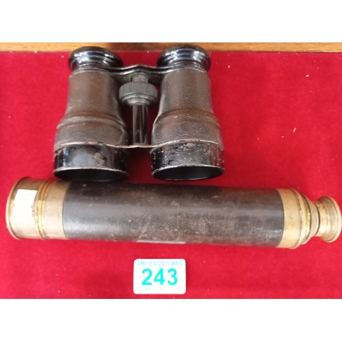 243 - Vintage telescope and binoculars