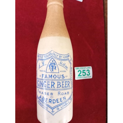 253 - Famous Ginger beer Fraser Road bottle very rare