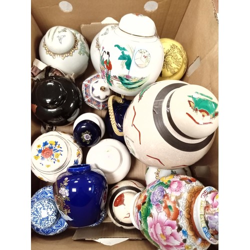 272 - Box lot of oriental style ginger jars