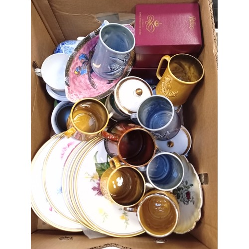 276 - 2 x boxes of China ware, mugs and ornaments