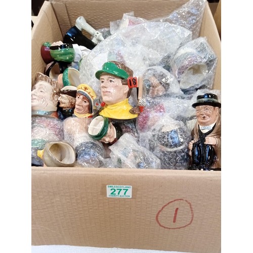 277 - Box of miniature toby jugs