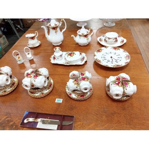 287 - Royal Albert Old Country Roses tea & coffee set etc