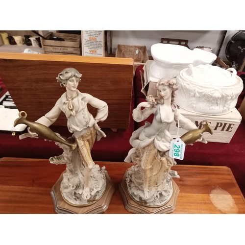 298 - A pair of Capodimonte figurines