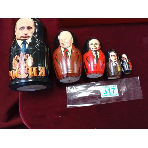 317 - Russian doll 5 piece with Russian Leaders