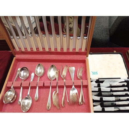 323 - 2 boxes of vintage cutlery