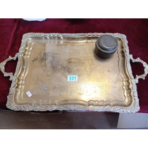 331 - Brass heavy weight tray and dish