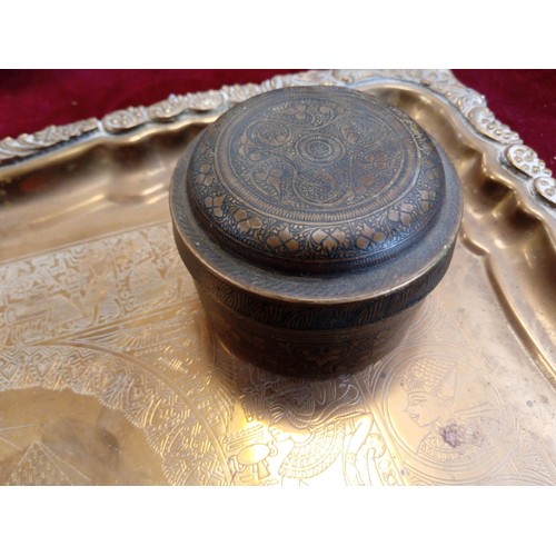 331 - Brass heavy weight tray and dish