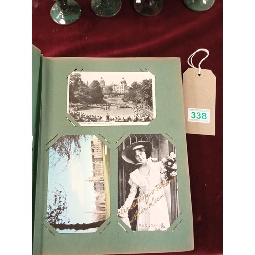 338 - Art Nouveau post card album with post cards