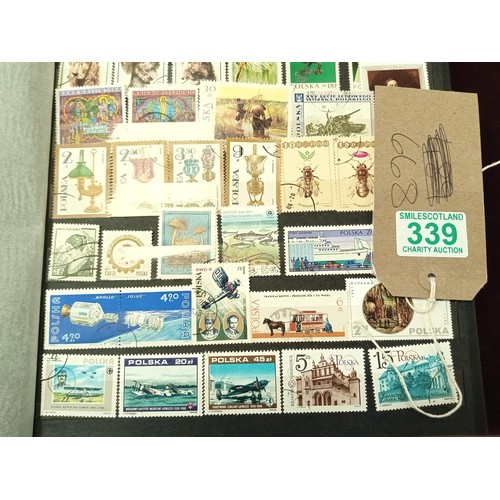 339 - Stamp album to include Polish stamps and others