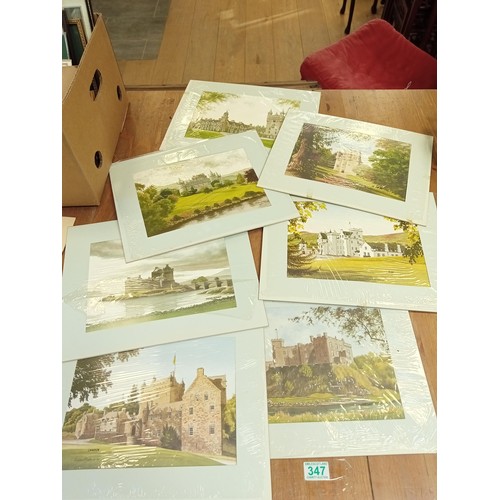 347 - 7 x Prints of Scottish castles by John Morland 1991